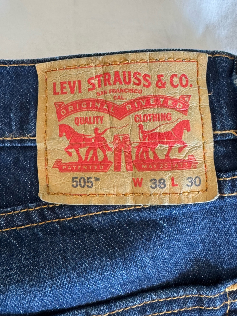 Levi's 505 Straight Leg Jeans in Dark Blue Denim 38x30